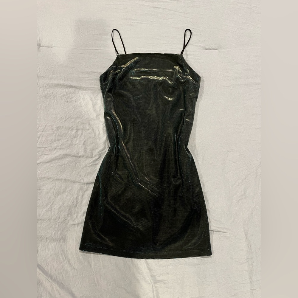 Topshop iridescent black and blue minidress